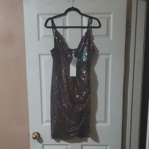Grace Karin Iridescent Sequin Mini Dress